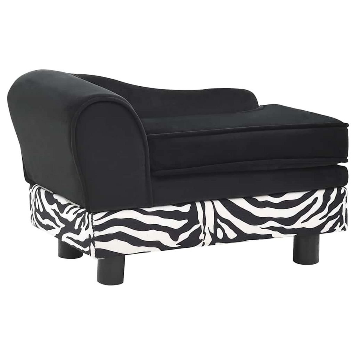 VIDAXL Canape pour chien Noir 57x34x36 cm Peluche