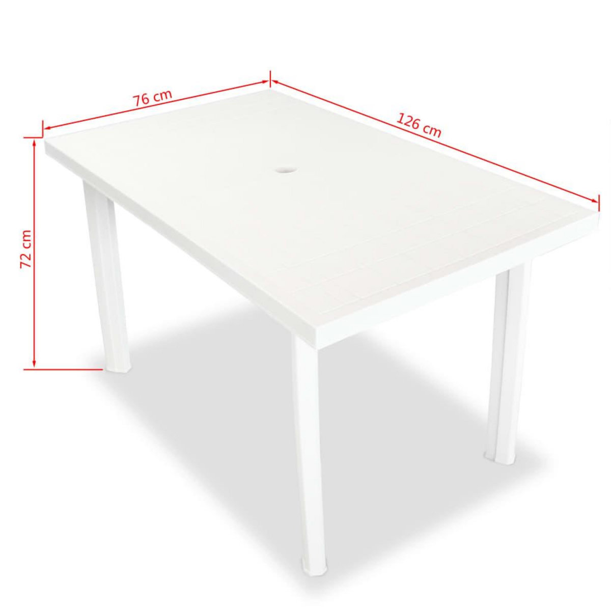 VIDAXL Mobilier a manger d'exterieur 5 pcs Plastique Blanc