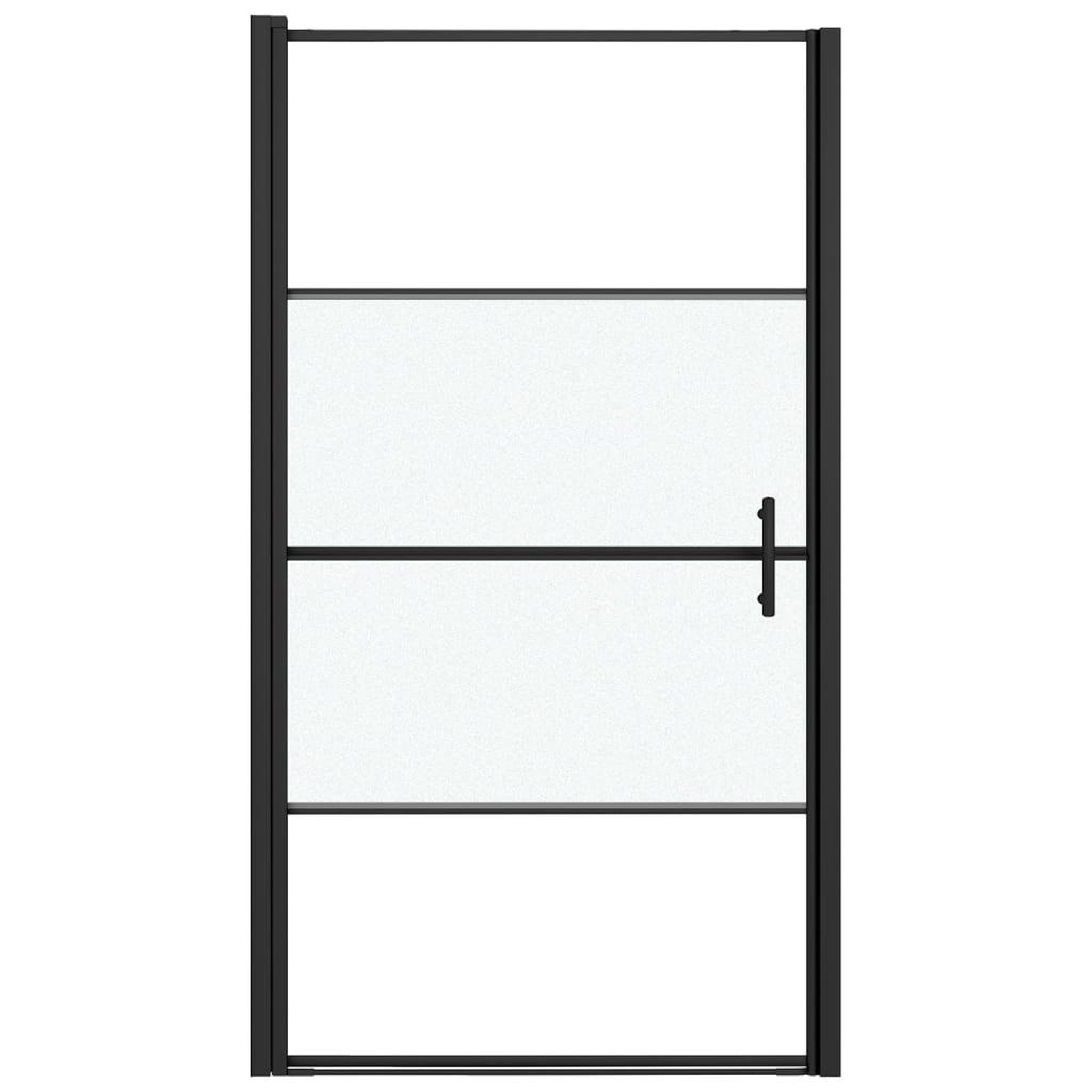 Voir la diapositive 3 : VIDAXL Porte de douche 100x178 cm Verre trempe demi-depoli Noir