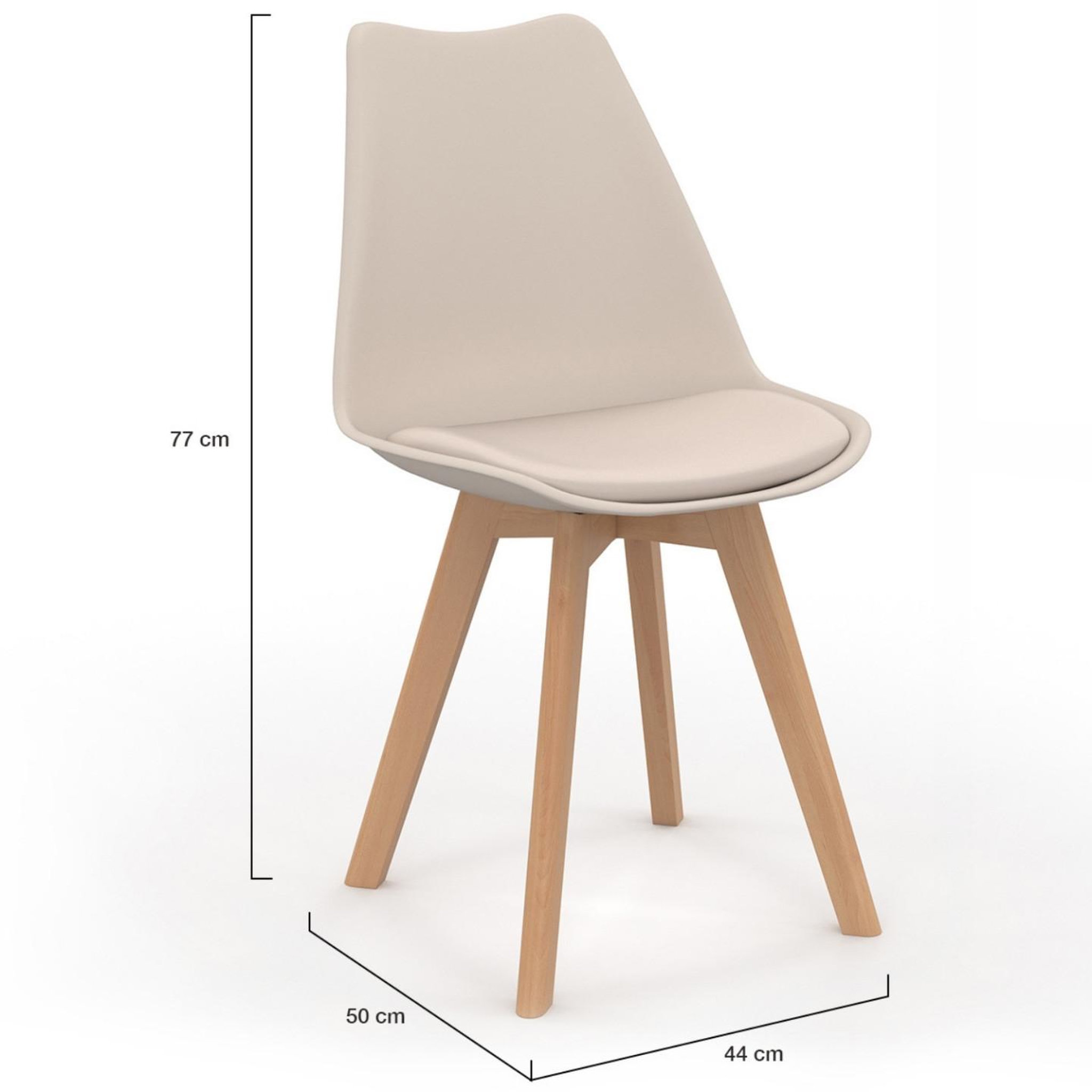 Voir la diapositive 5 : ID MARKET Lot de 6 chaises scandinaves sara beige pour salle à manger