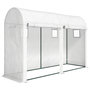 Voir la diapositive 1 : OUTSUNNY Serre de Jardin serre à tomates dim. 3 x 1 x 2 m 2 portes 4 fenêtres acier PE haute densité blanc