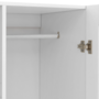 Voir la diapositive 6 : ID MARKET Armoire 2 portes VITO blanc penderie 80 cm avec 2 tiroirs, miroir et étagères