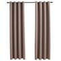 Voir la diapositive 2 : VIDAXL Rideaux occultants avec anneaux en metal 2 pcs Taupe 140x225 cm