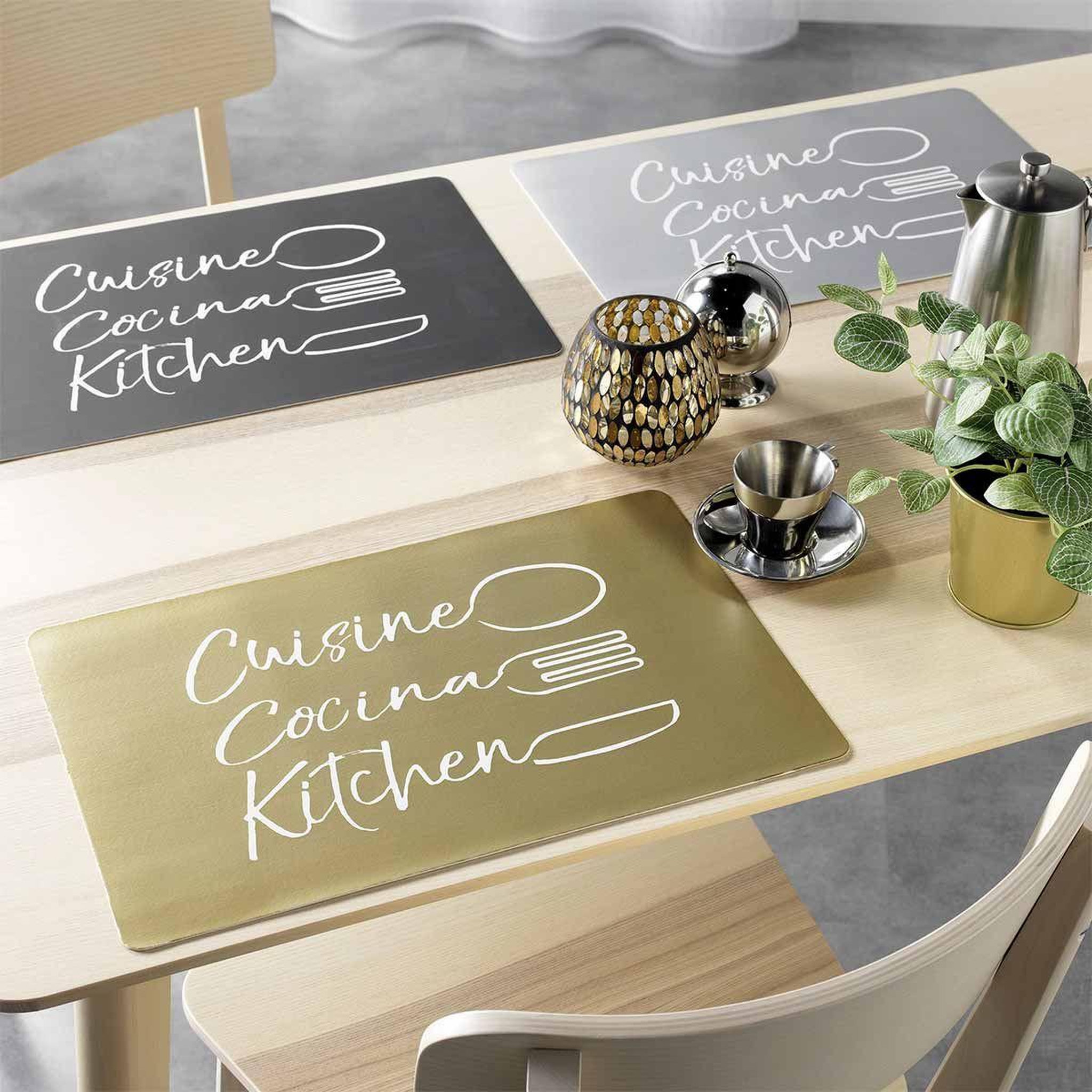 Voir la diapositive 3 : Douceur d'Intérieur Set de table imprimé  cuisina  28x43cm or