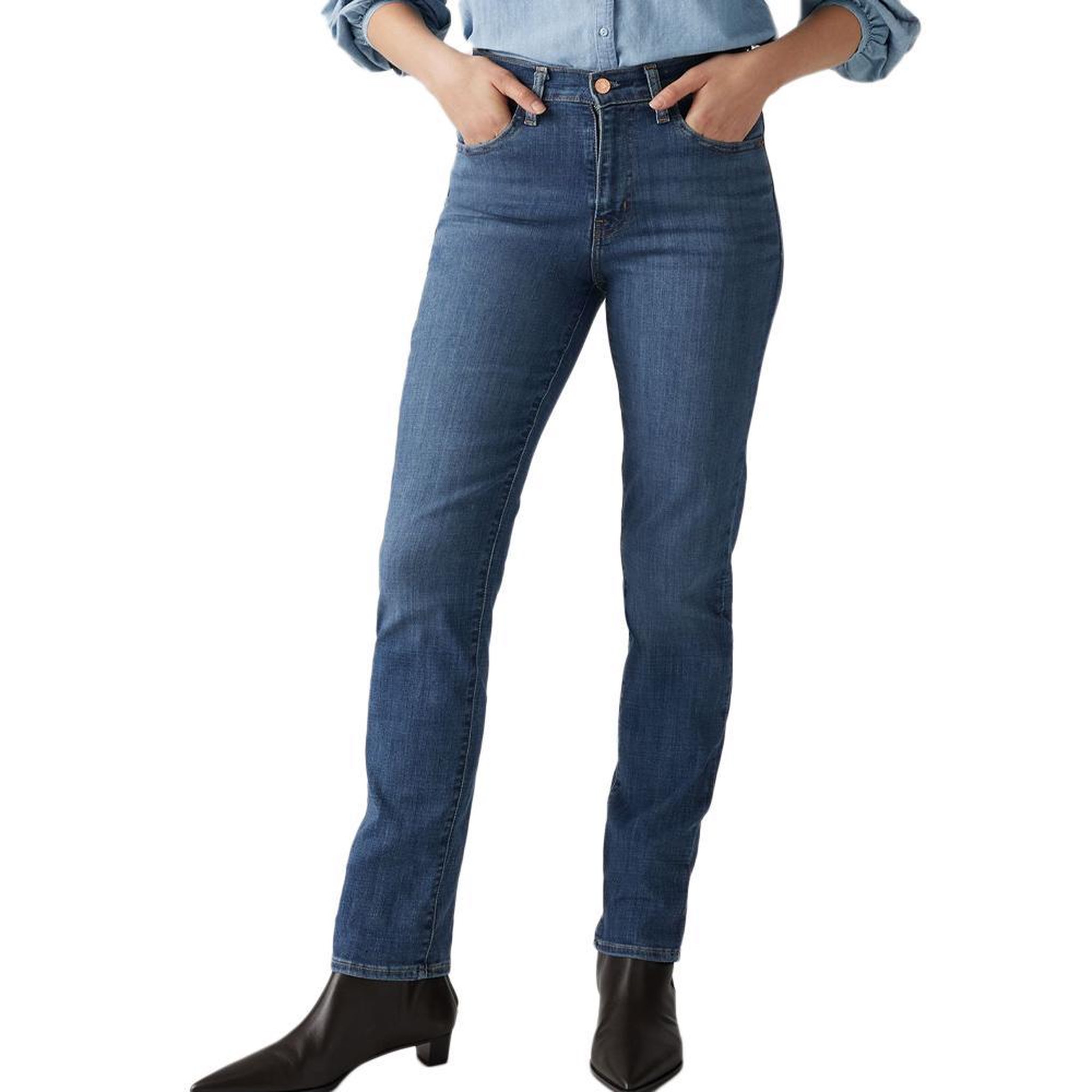 Voir la diapositive 1 : Levi's Jean 724  Foncé Femme Levi's High Rise Straight Med