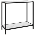 VIDAXL Table console Blanc 80x35x75 cm Verre trempe
