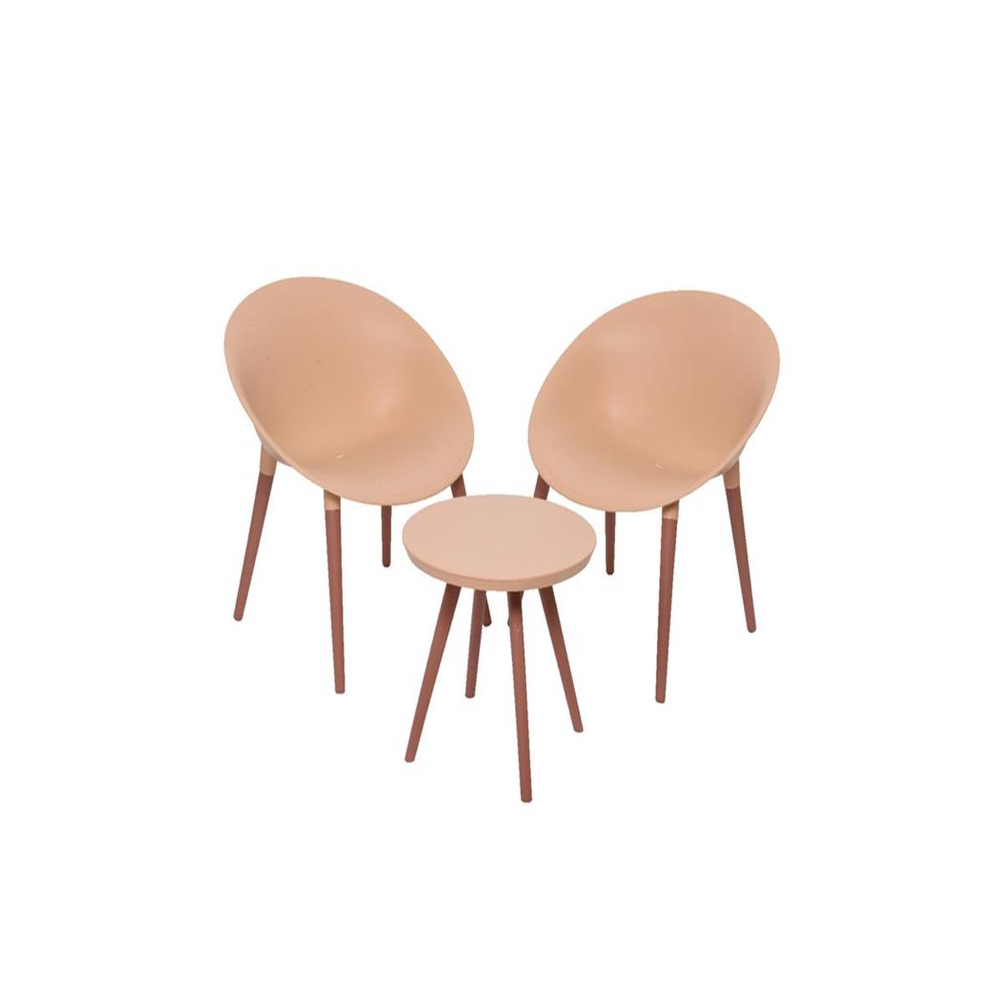 JARDIDECO Salon de jardin en plastique marbella rose - jardideco