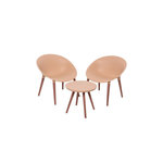 JARDIDECO Salon de jardin en plastique Marbella rose - Jardideco