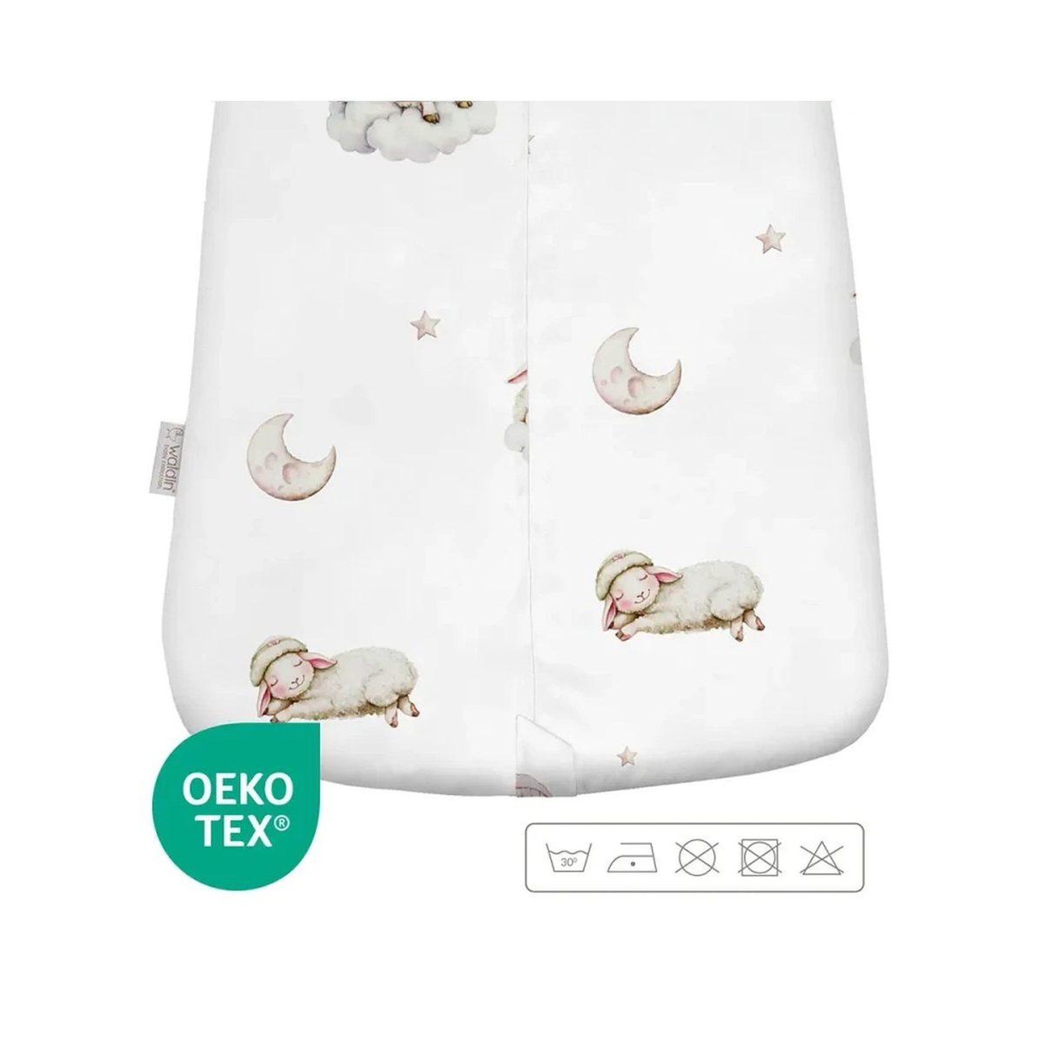 Voir la diapositive 2 : WALDIN Gigoteuse en bambou 40 × 64 cm 2,5 TOG - taille S - motif berceuse, blanc