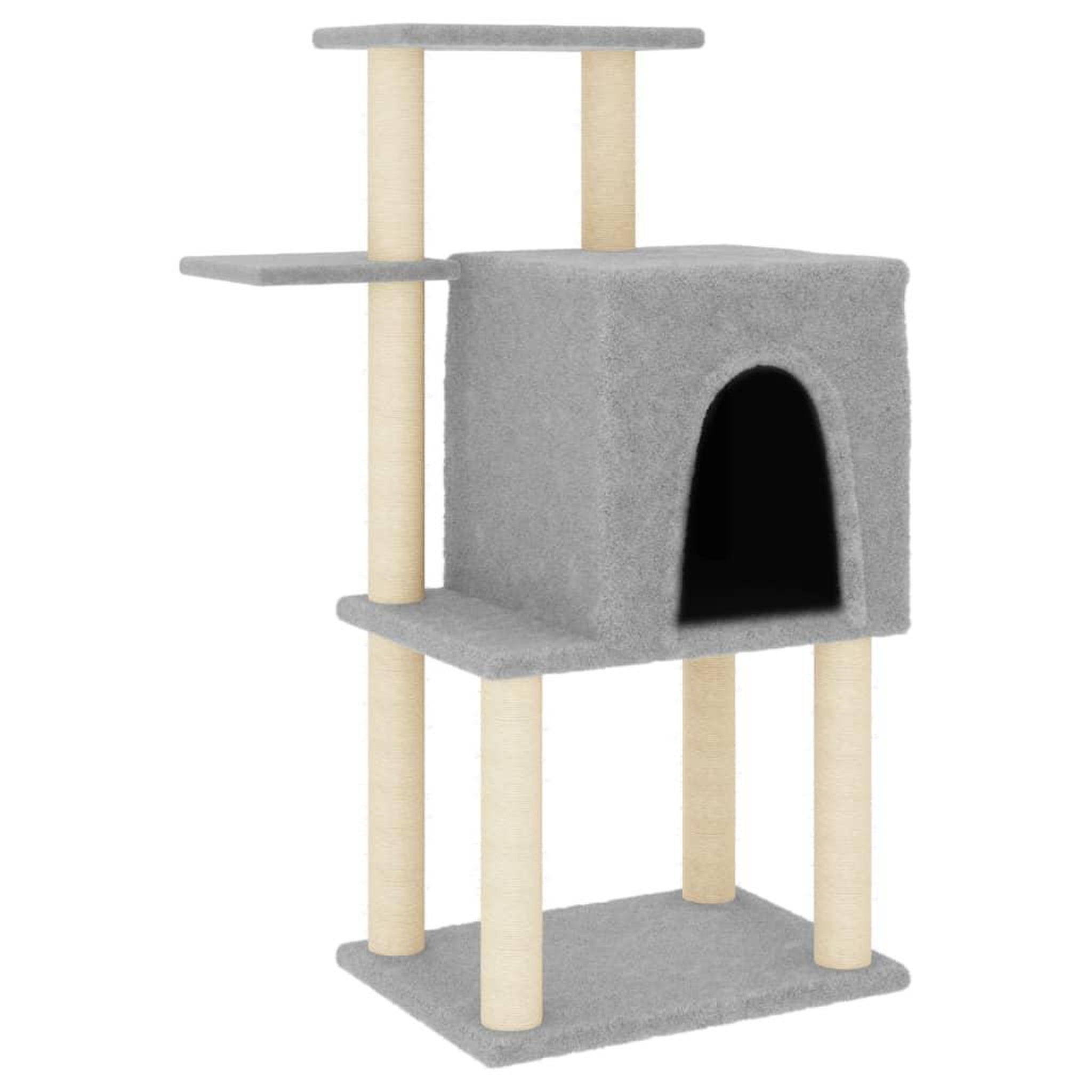 Voir la diapositive 2 : VIDAXL Arbre a chat avec griffoirs en sisal gris clair 97 cm