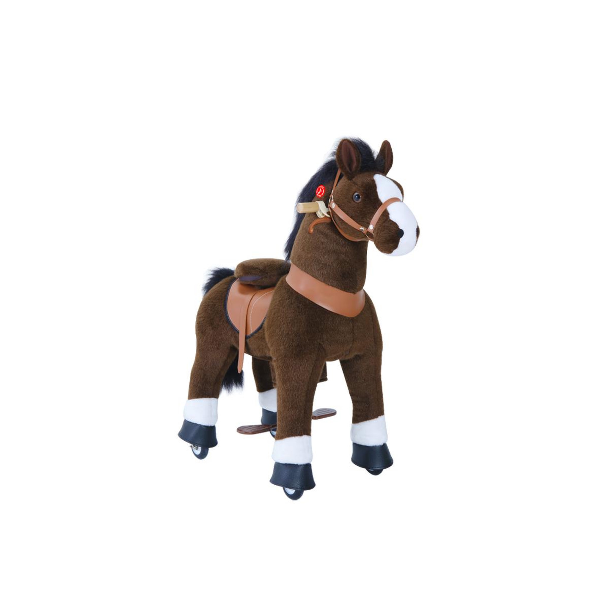 Ponycycle Poney à monter Brun chocolat avec sabot blanc Petit Modèle pour 3 à 5 ans