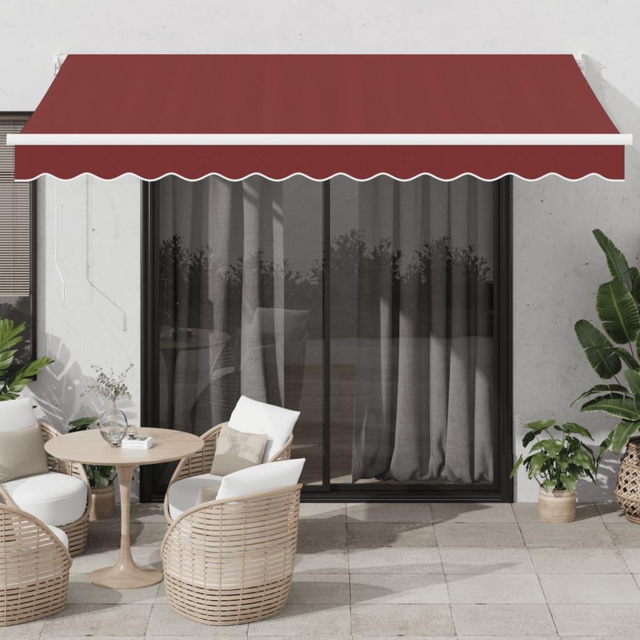 VIDAXL Auvent manuel retractable bordeaux 350x250 cm