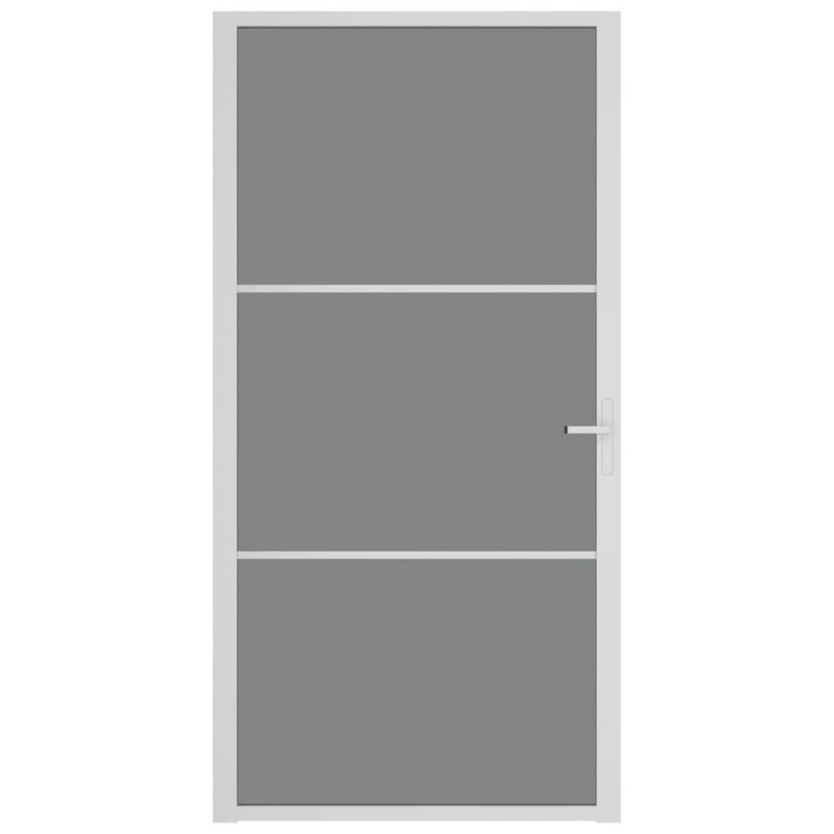 VIDAXL Porte interieure 102,5x201,5 cm Blanc Verre ESG et aluminium