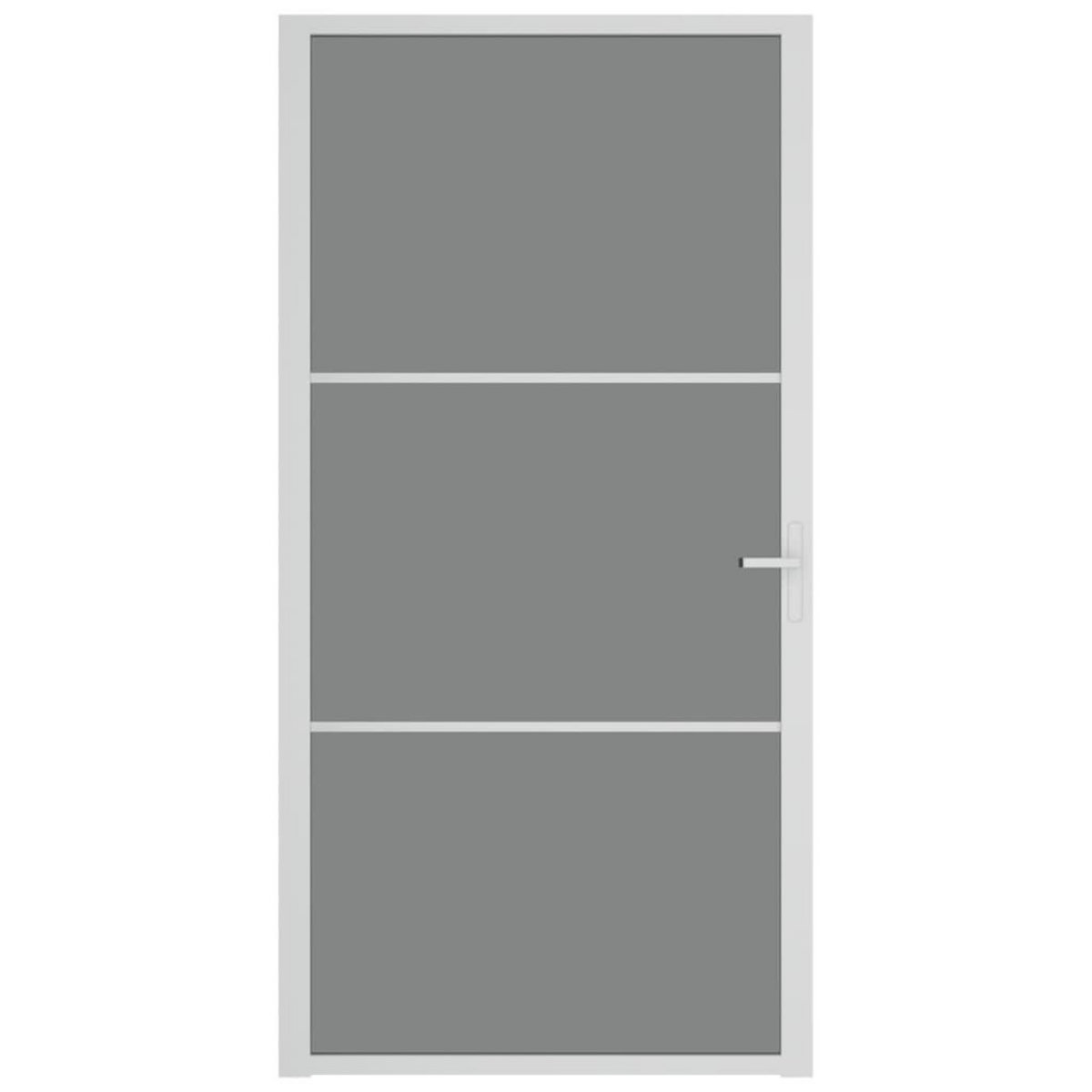 VIDAXL Porte interieure 102,5x201,5 cm Blanc Verre ESG et aluminium