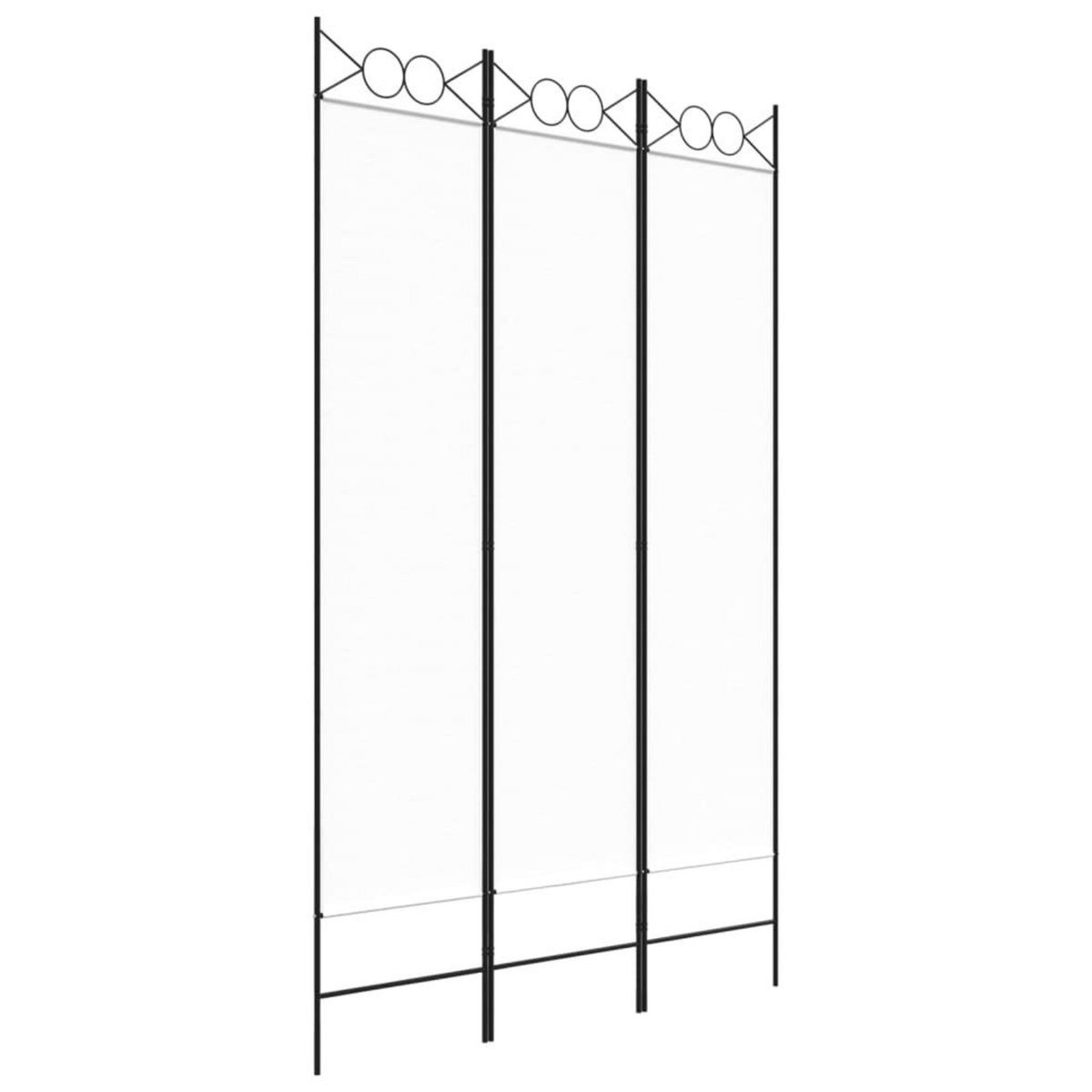 VIDAXL Cloison de separation 3 panneaux Blanc 120x200 cm Tissu