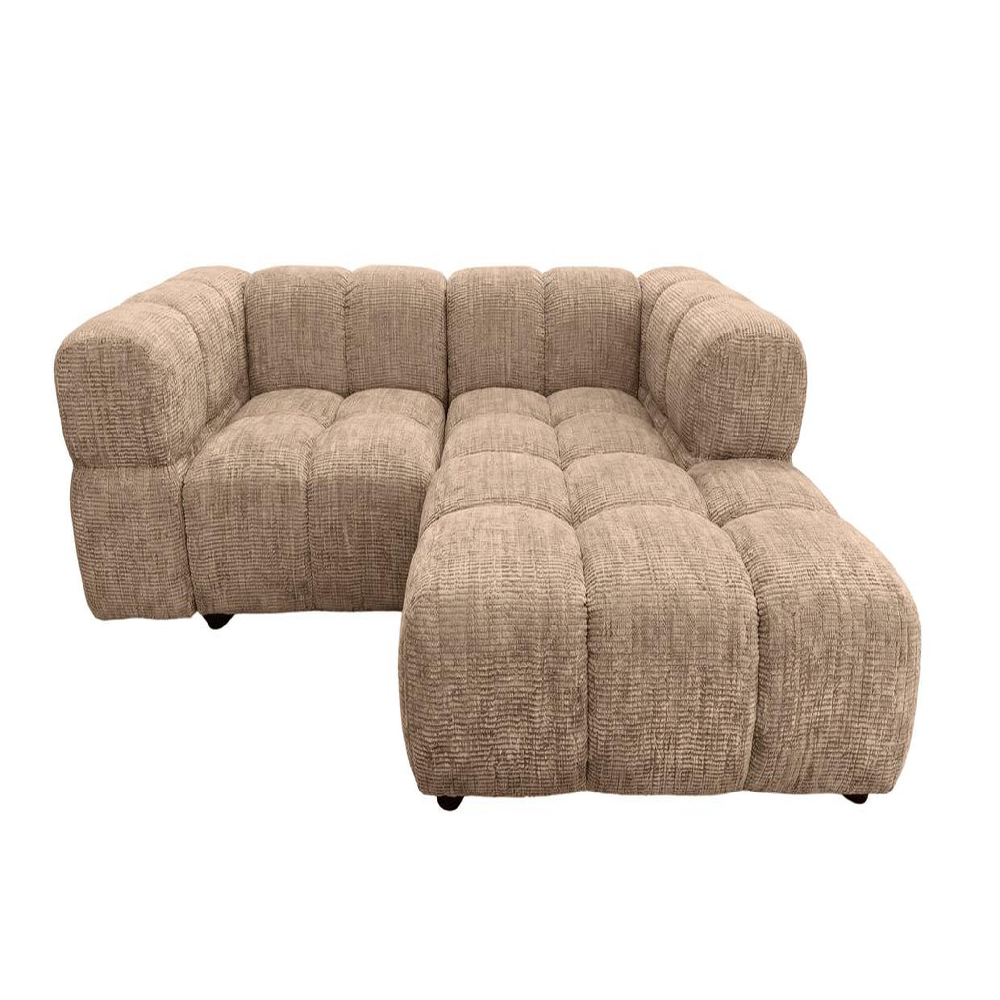 Voir la diapositive 1 : CASANOVA PARIS Gustave - canapé d'angle tissu chenille 4 places