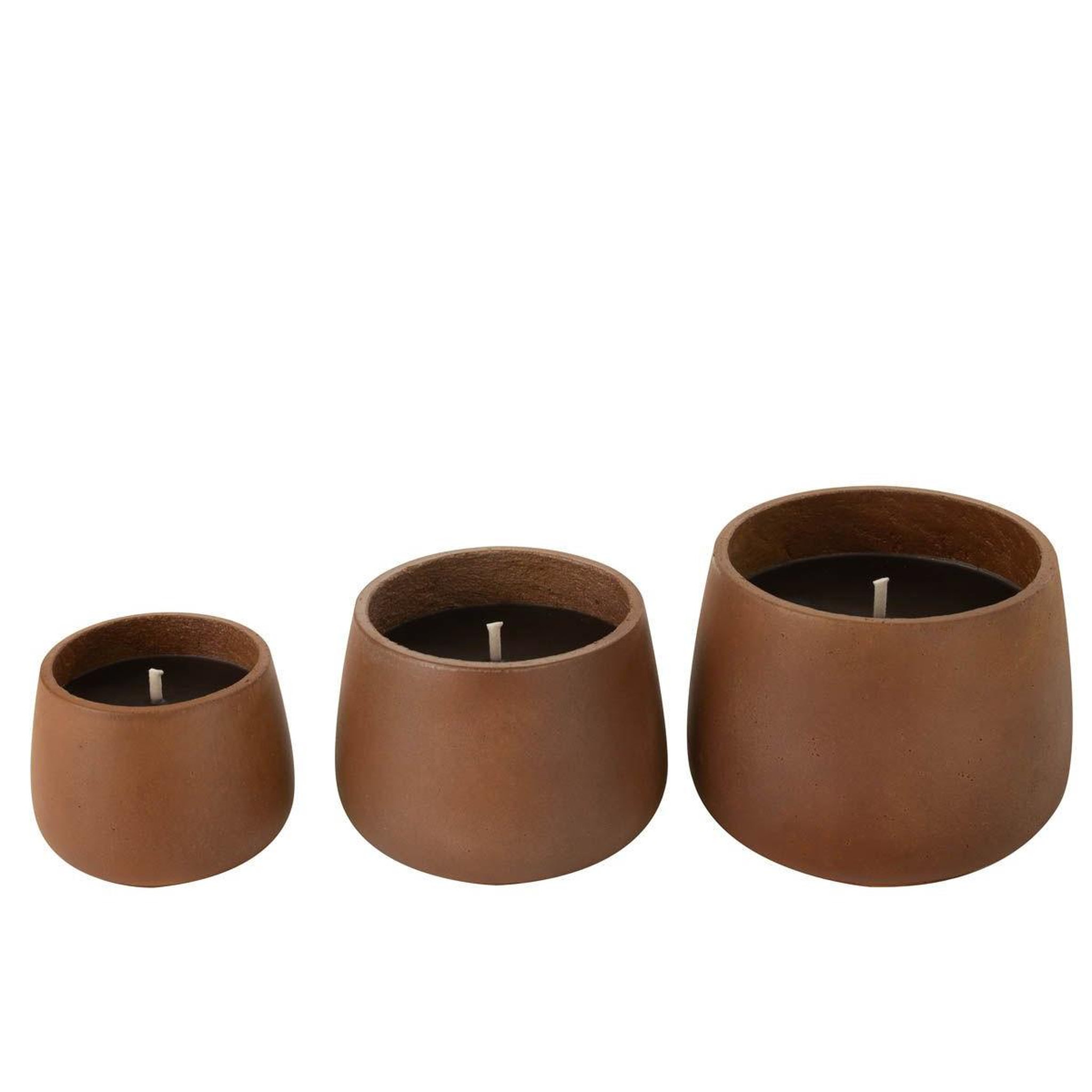 Voir la diapositive 2 : J-LINE Bougie extérieure ciment  brittney  16cm marron