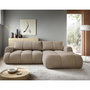 Voir la diapositive 1 : BEST MOBILIER Yulin - canapé d'angle droit 4 places convertible avec coffre en tissu bouclette