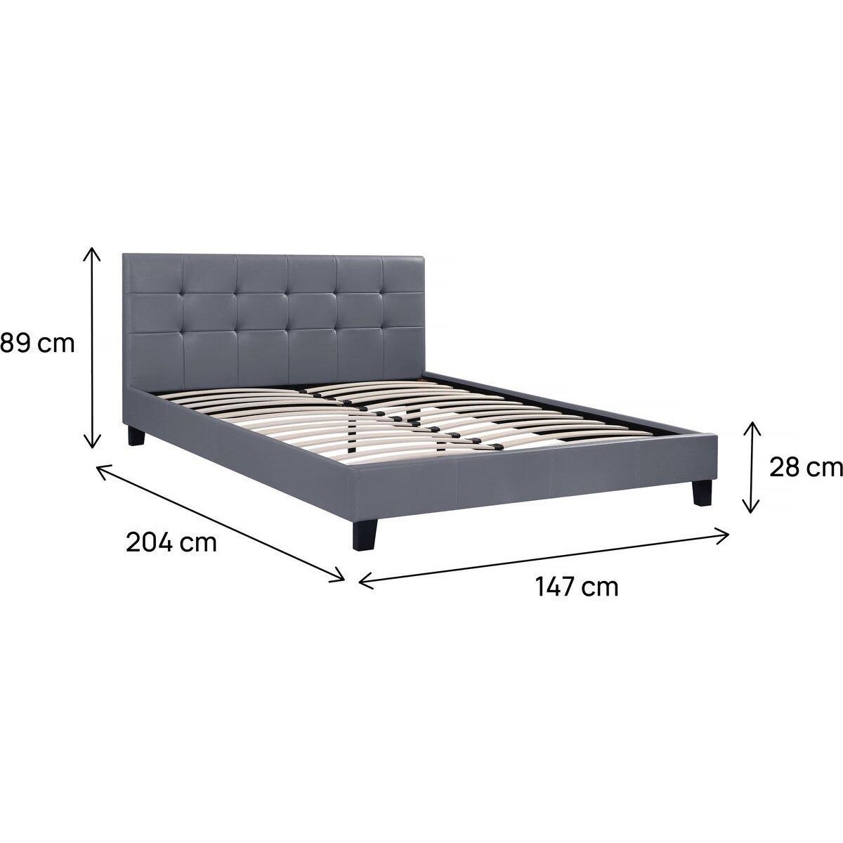 Habitat et Jardin Lit double en pvc  Julia  - 140 x 190 cm - Gris