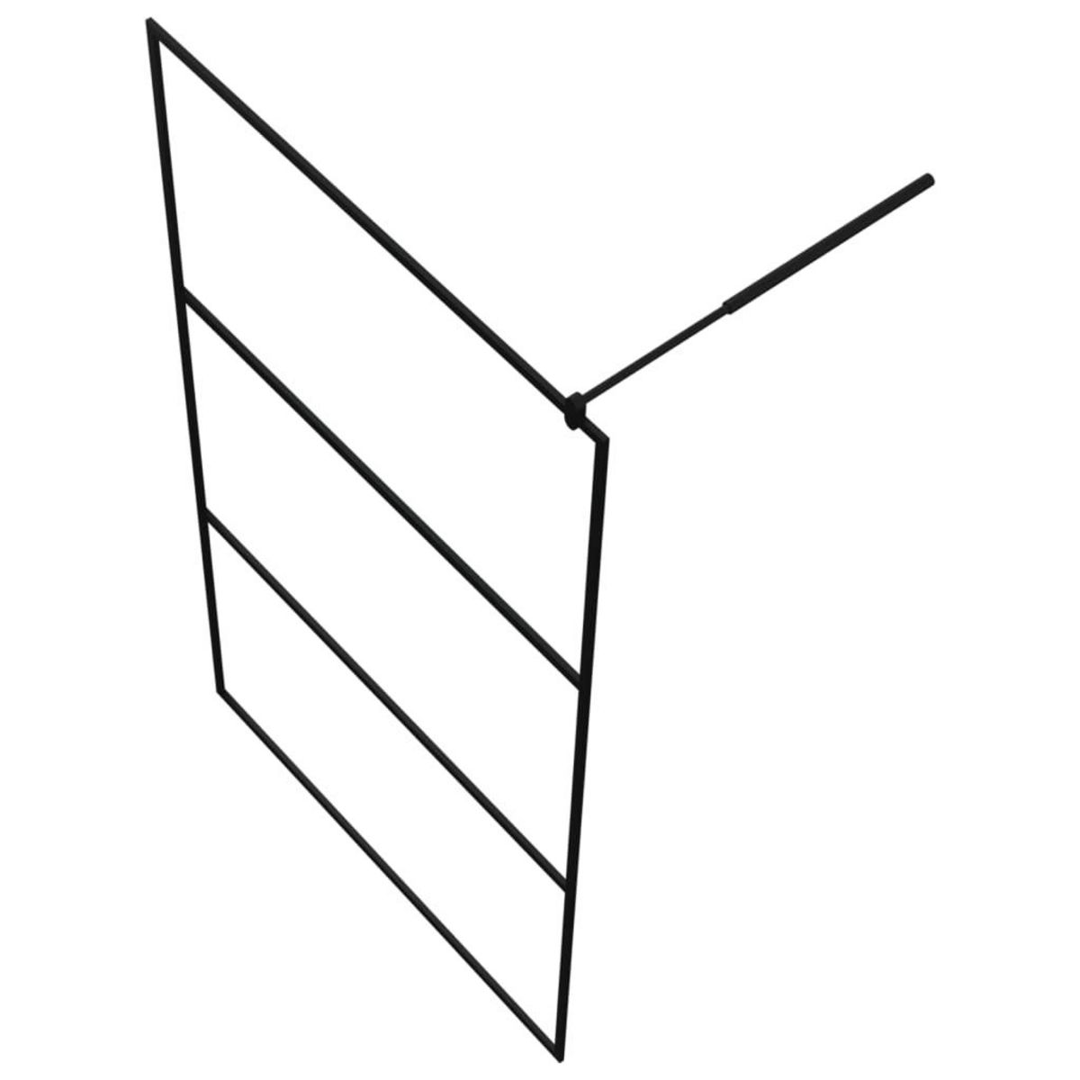 VIDAXL Paroi de douche a l'italienne a verre ESG Noir 115x195 cm