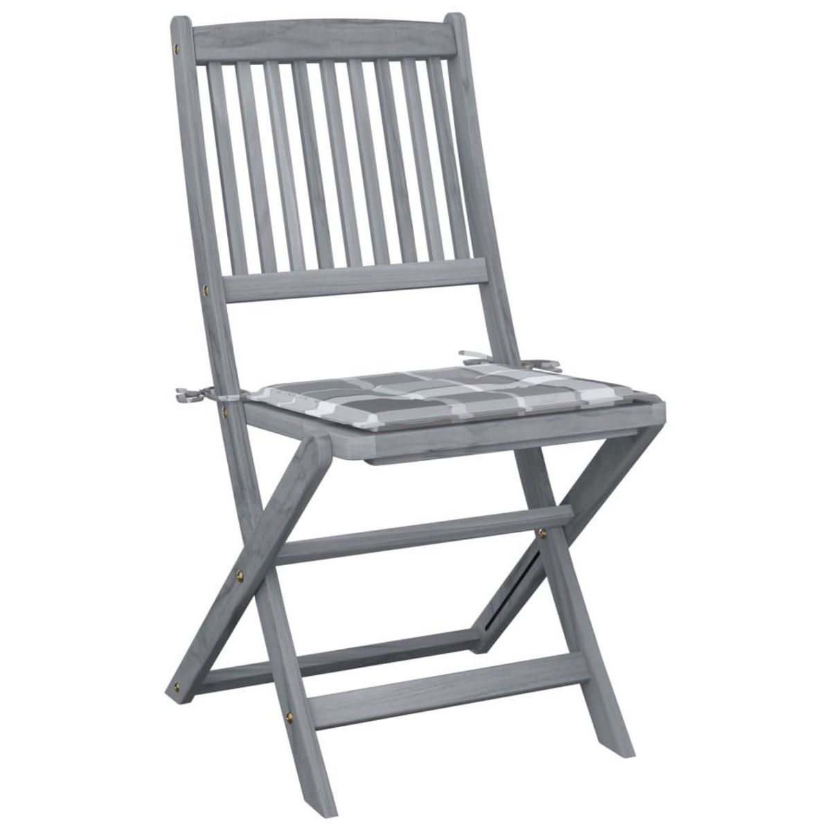 VIDAXL Chaises pliables d'exterieur lot de 2 et coussins Bois d'acacia