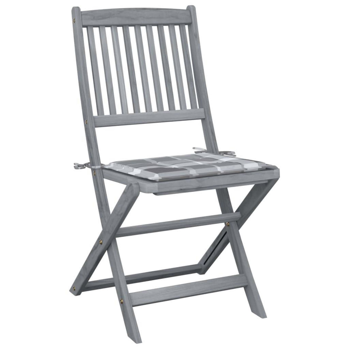 VIDAXL Chaises pliables d'exterieur lot de 2 et coussins Bois d'acacia