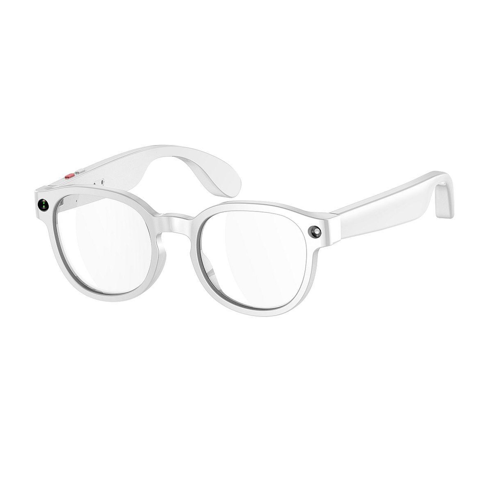 SYNERFIT Lunettes caméra NASA Futura - 8 Mpx 1080p, Bluetooth 5.4, IA vocale - Blanc / Incolore