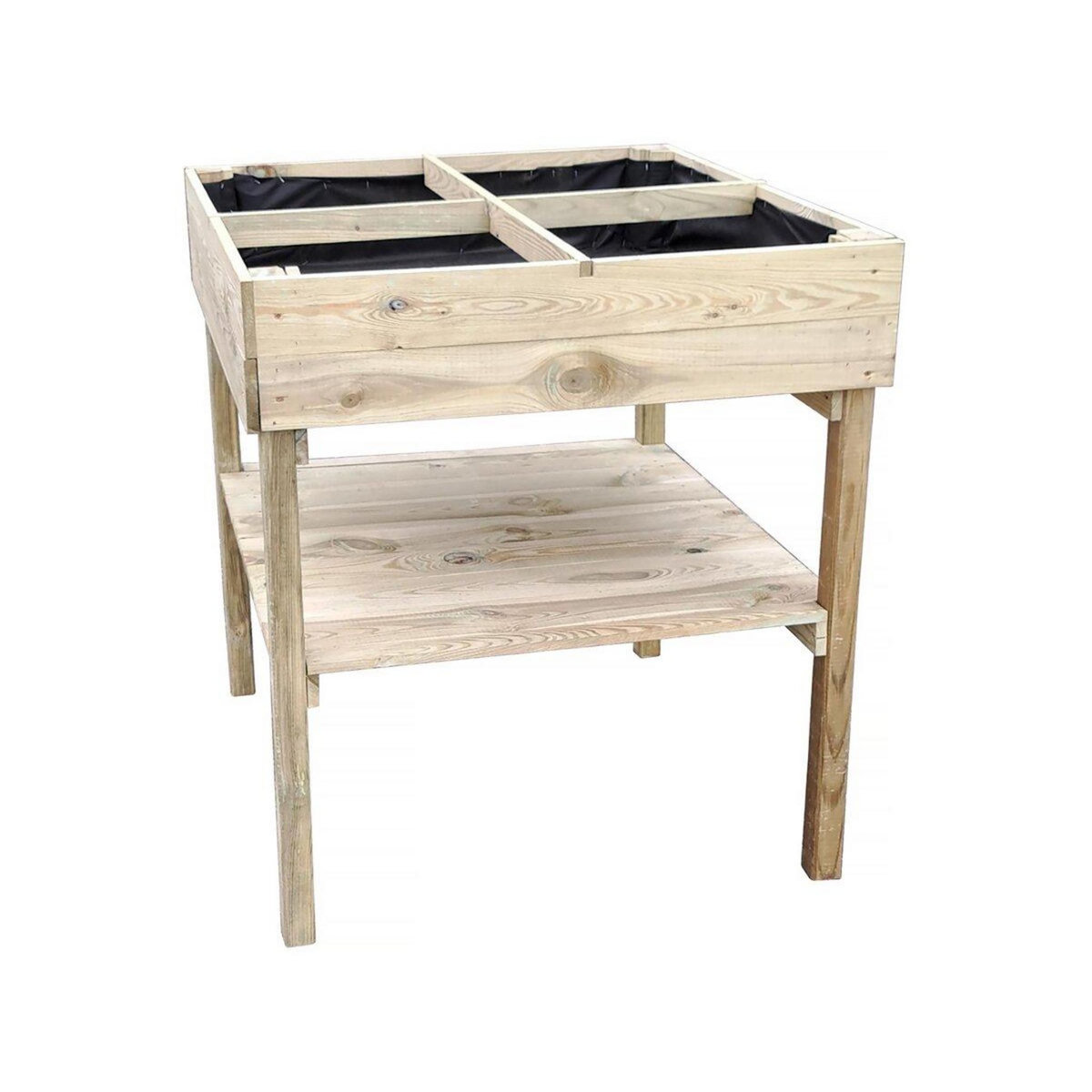 Habitat et Jardin Carré potager  Naturalia  surélevé en bois  - 80 x 80  x 100 cm