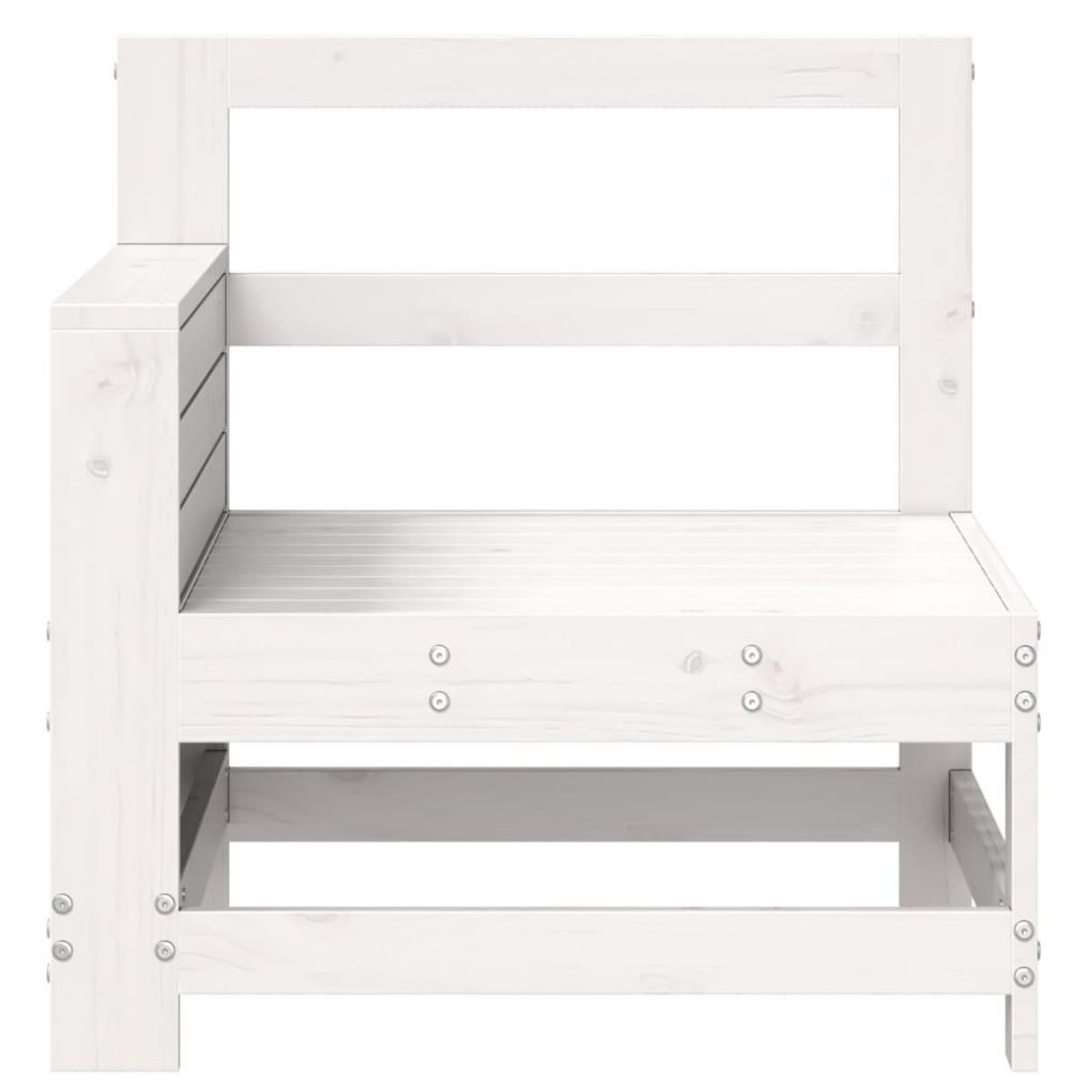 VIDAXL Canape de jardin accoudoir blanc 69x62x70,5 cm bois pin massif