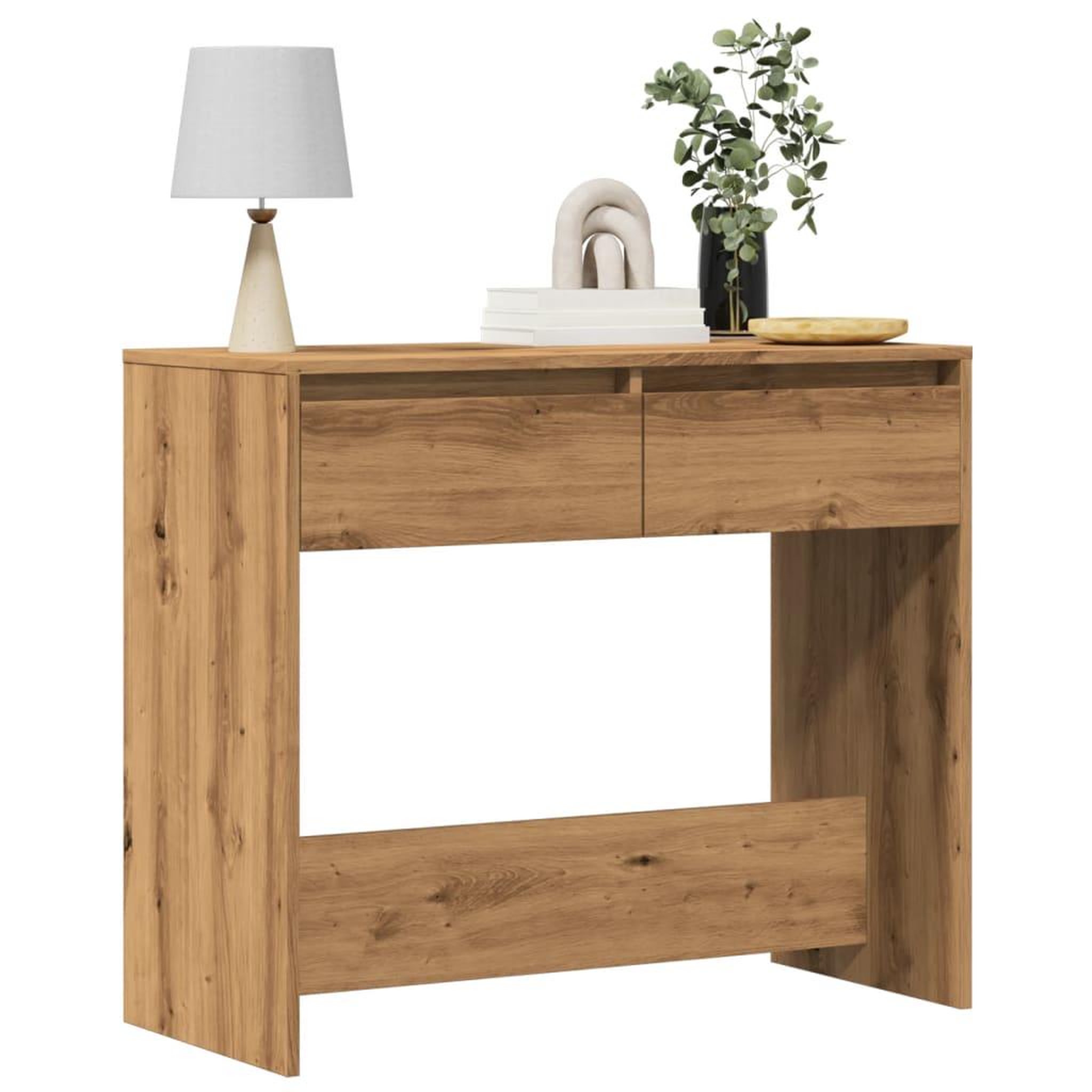 Voir la diapositive 1 : VIDAXL Table console chene artisanal 89x41x76,5 cm bois d'ingenierie