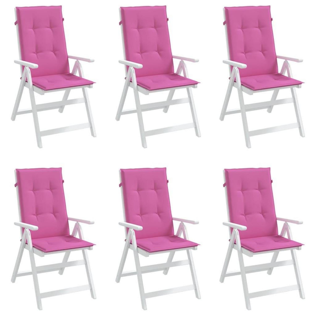 VIDAXL Coussins de chaise a dossier haut lot de 6 rose tissu