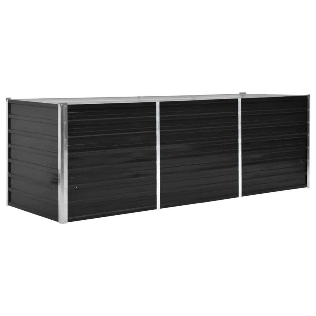 VIDAXL Lit sureleve de jardin Anthracite 240x80x77 cm Acier galvanise