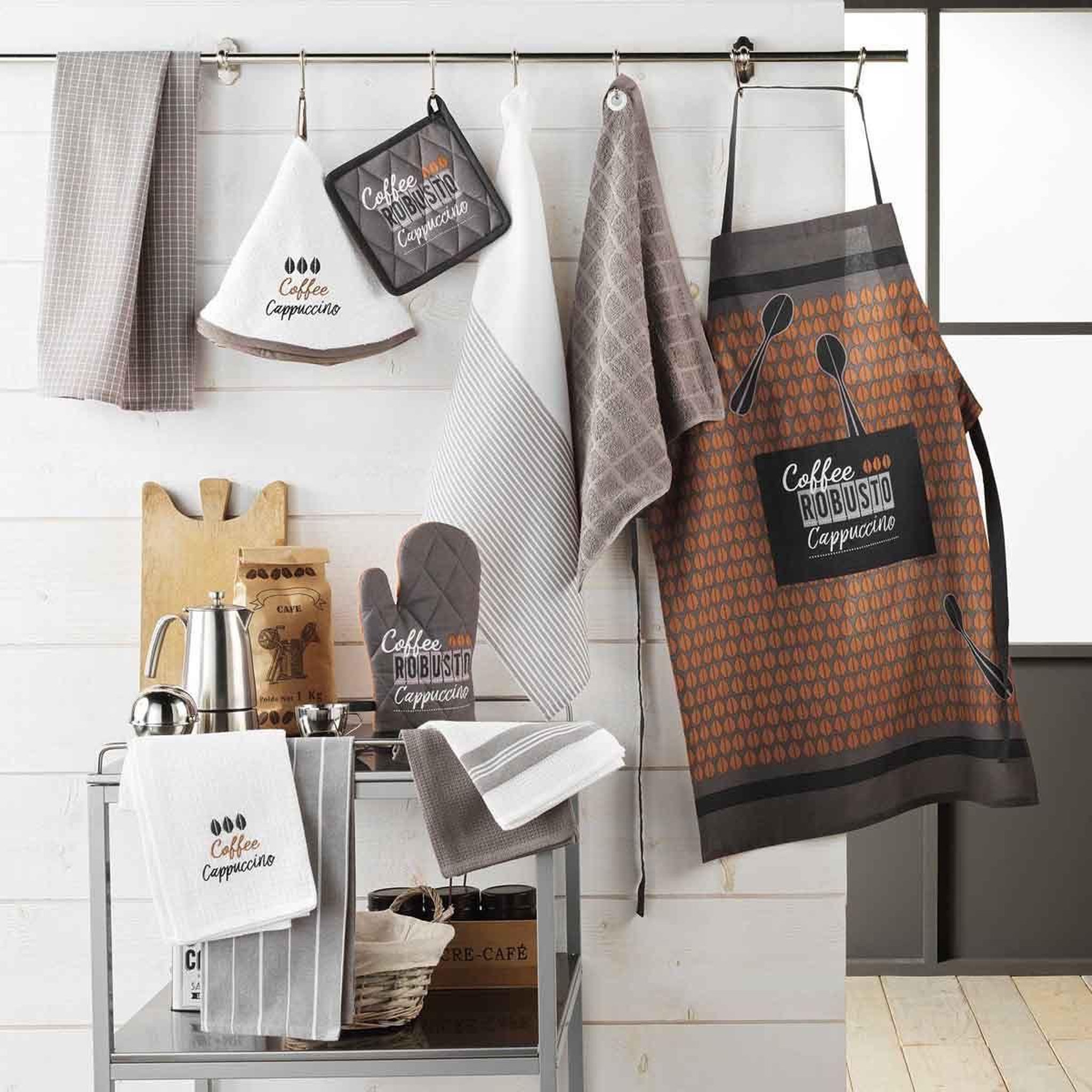 Voir la diapositive 3 : Douceur d'Intérieur Tablier de cuisine  cappuccino  84cm marron