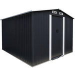 Habitat et Jardin Abri de jardin métal avec porte coulissante  Boston  - 13 m² - Gris