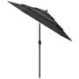 Voir la diapositive 2 : VIDAXL Parasol de jardin a 3 niveaux avec mat en aluminium anthracite