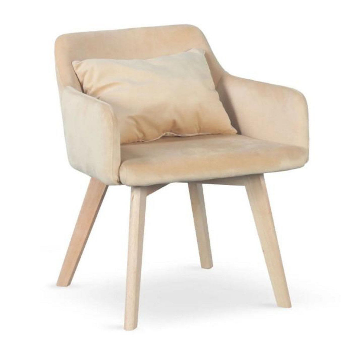 Paris Prix Fauteuil Scandinave Velours  Scanda  70cm Beige