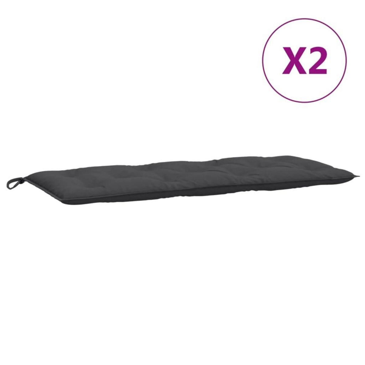 VIDAXL Coussins de banc de jardin lot de 2 anthracite melange tissu
