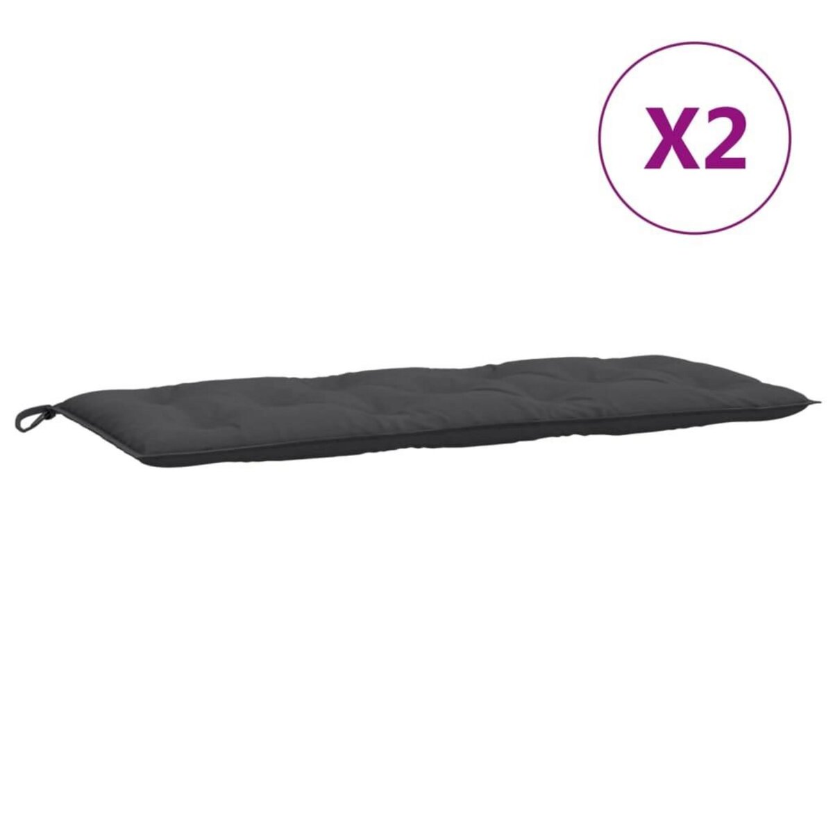 VIDAXL Coussins de banc de jardin lot de 2 anthracite melange tissu