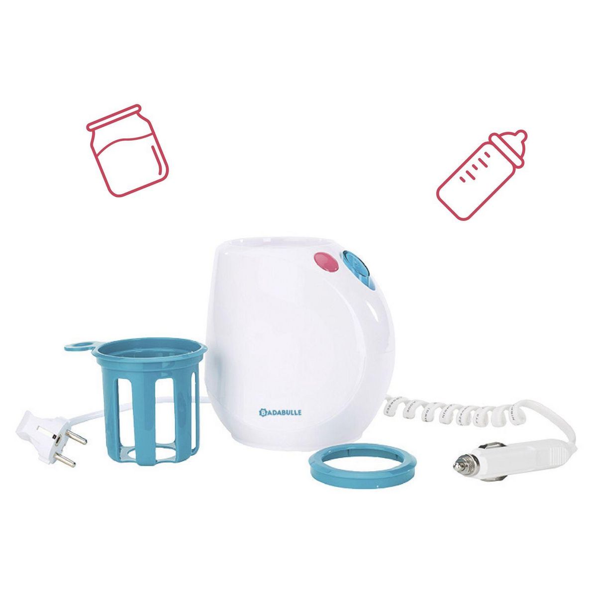 BADABULLE Chauffe biberon Easy pour la maison et la voiture