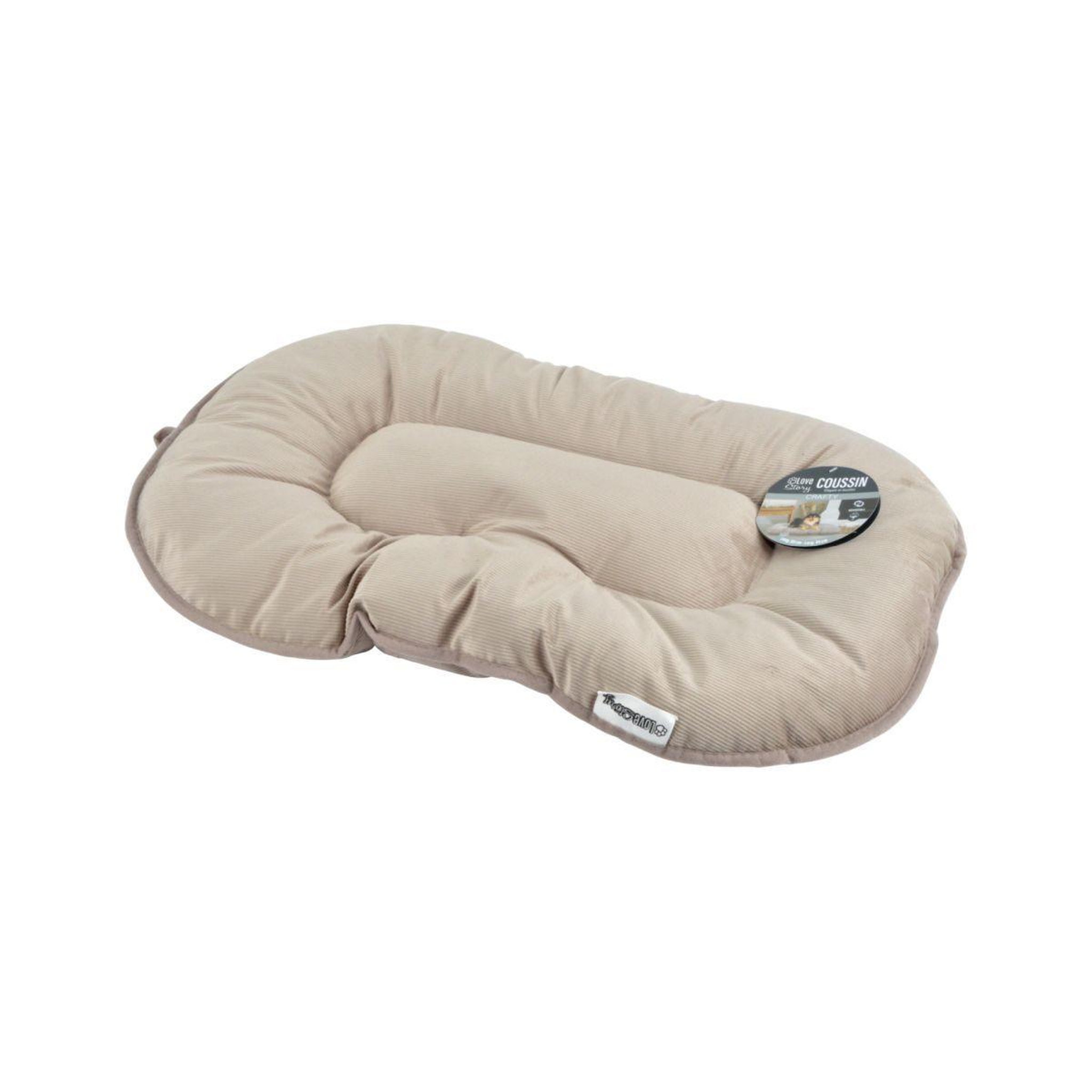 Voir la diapositive 6 : LOVE STORY Coussin pour chien & chat velours  crafty  87cm noisette