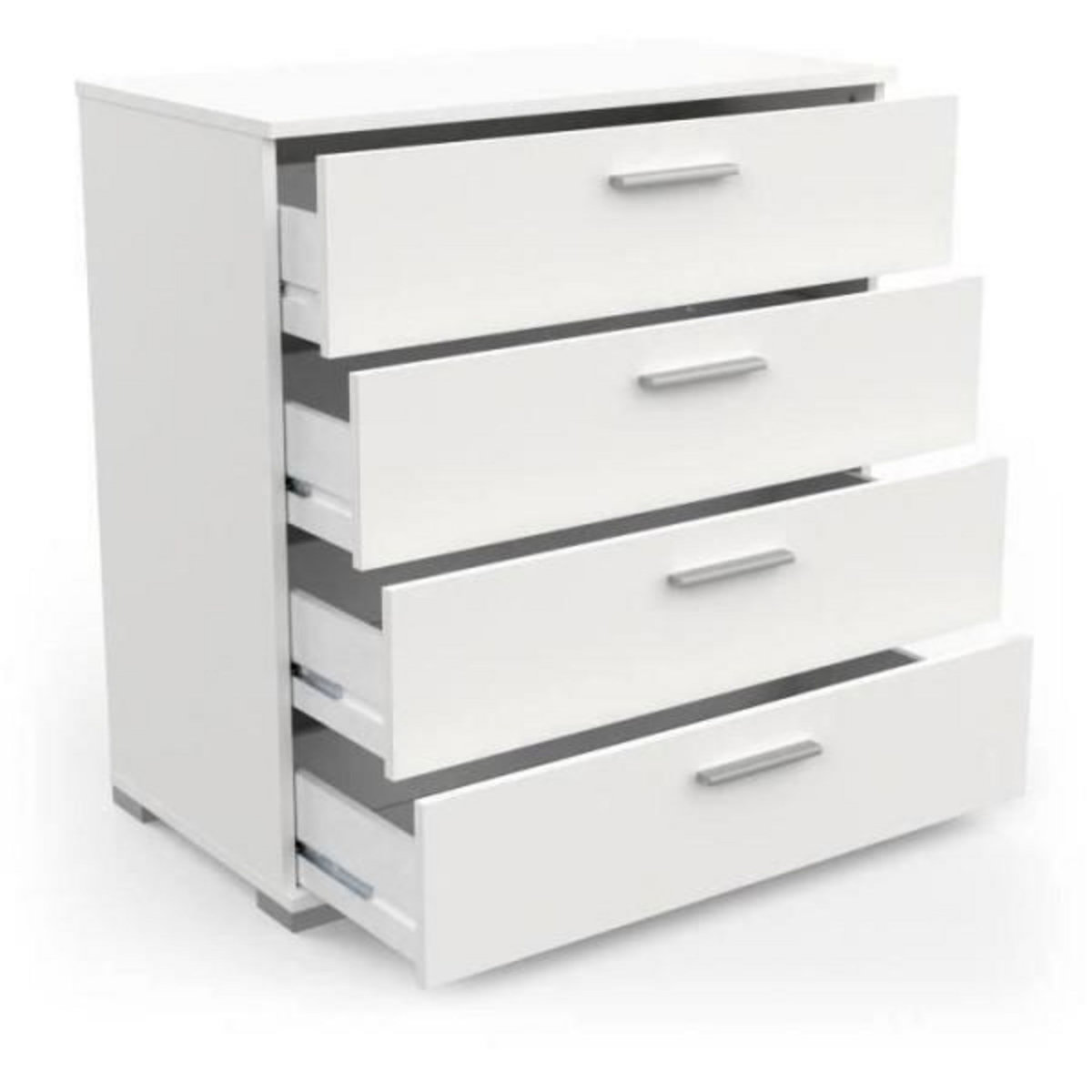 Demeyere Chambre complete adulte LIFE - Lit + Commode + Armoire - Décor blanc - DEMEYERE - Fabriqué en France