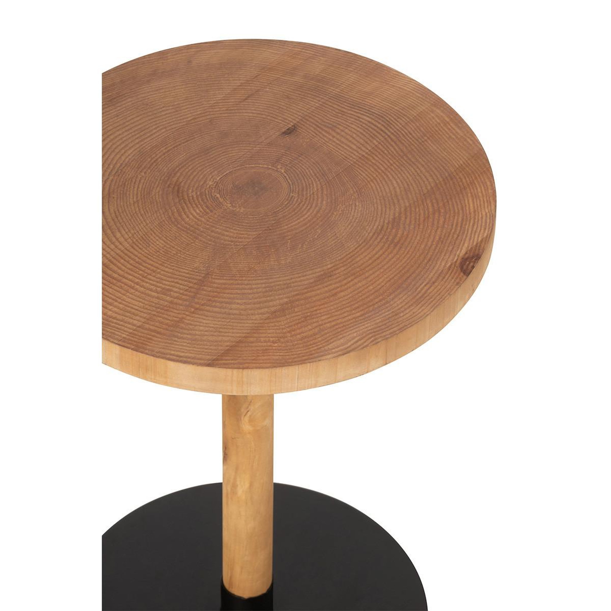 Voir la diapositive 3 : J-LINE Lot de 2 tables d'appoint en bois  ron  61cm naturel