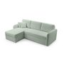 Voir la diapositive 2 : BEST MOBILIER Pocatello - canapé d'angle réversible 4 places - convertible avec coffre - en tissu bouclette