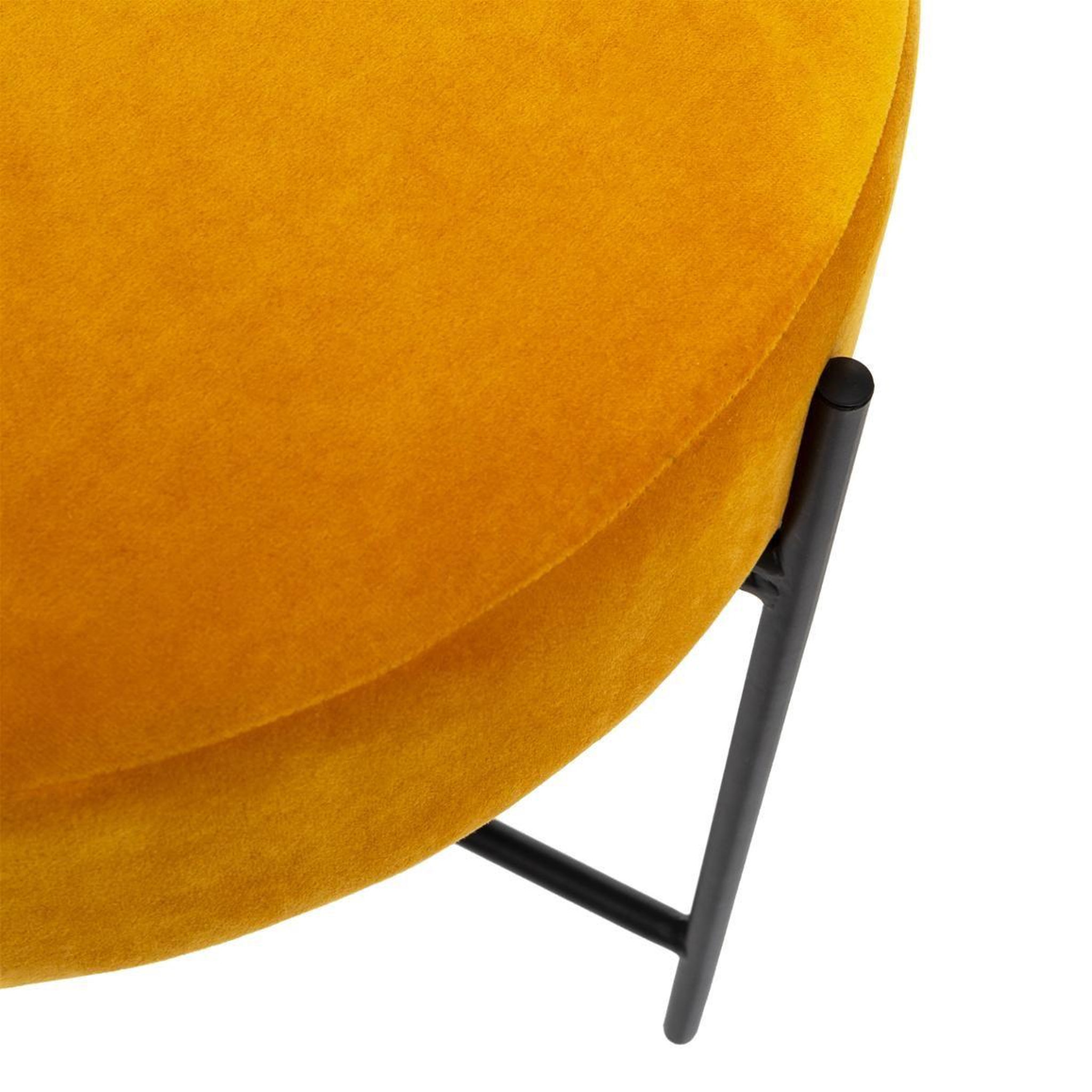 Voir la diapositive 3 : ATMOSPHERA Tabouret rond en velours  arty  47cm ocre