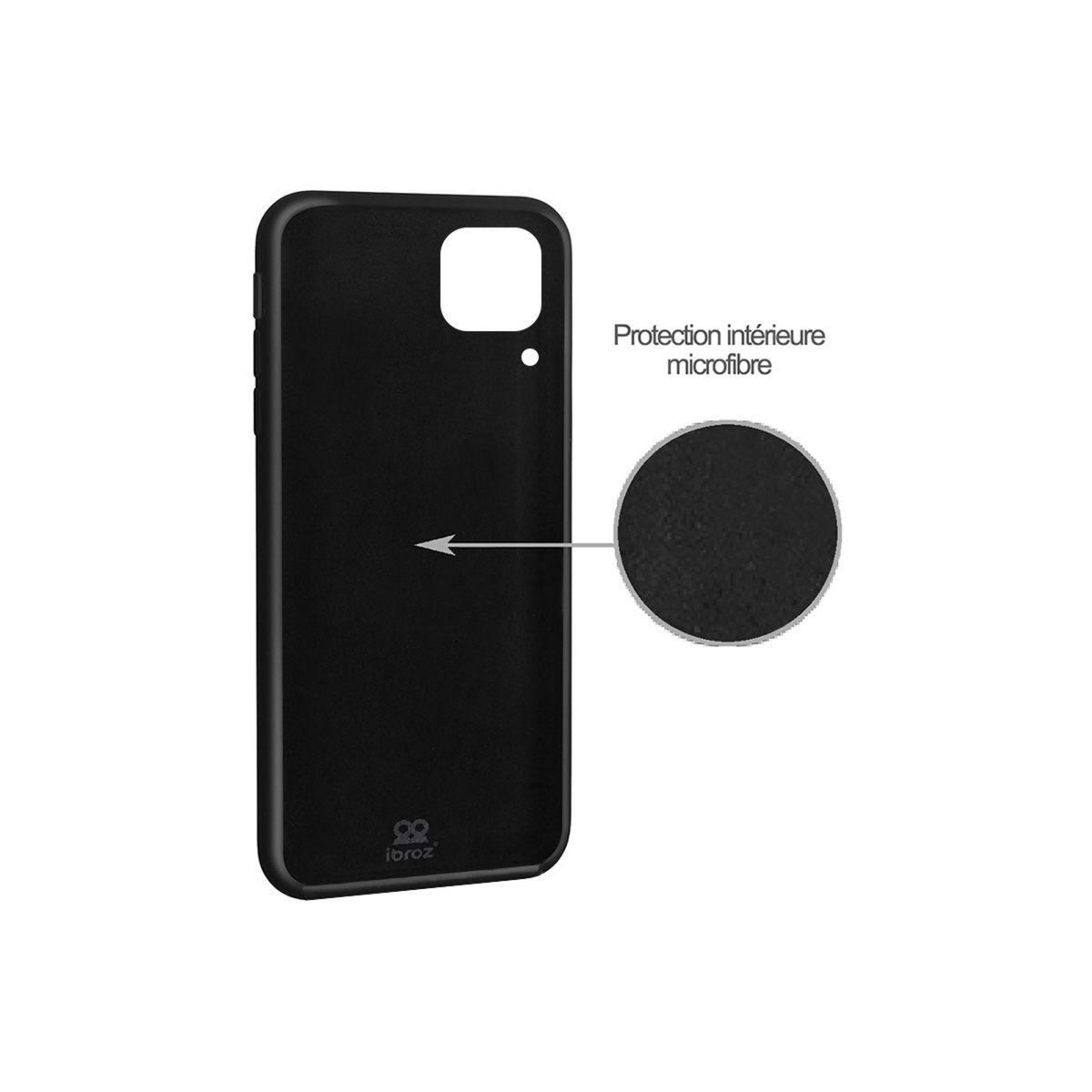 IBROZ Coque Huawei P40 Lite Liquid Silicone noir