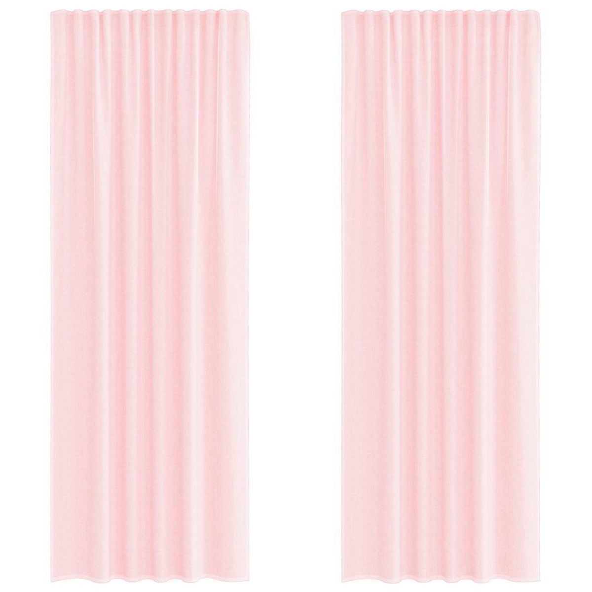VIDAXL Rideaux en voile avec boucles 2 pcs rose clair 140x260 cm