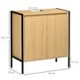 Voir la diapositive 3 : KLEANKIN Meuble salle de bain - meuble sous-vasque - 2 portes, étagère réglable - dim. 60L x 30l x 65H cm - châssis acier noir panneaux aspect bois clair