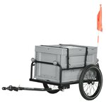 OUTSUNNY Remorque à vélo pliable avec coffre de rangement charge max. 40 Kg gris