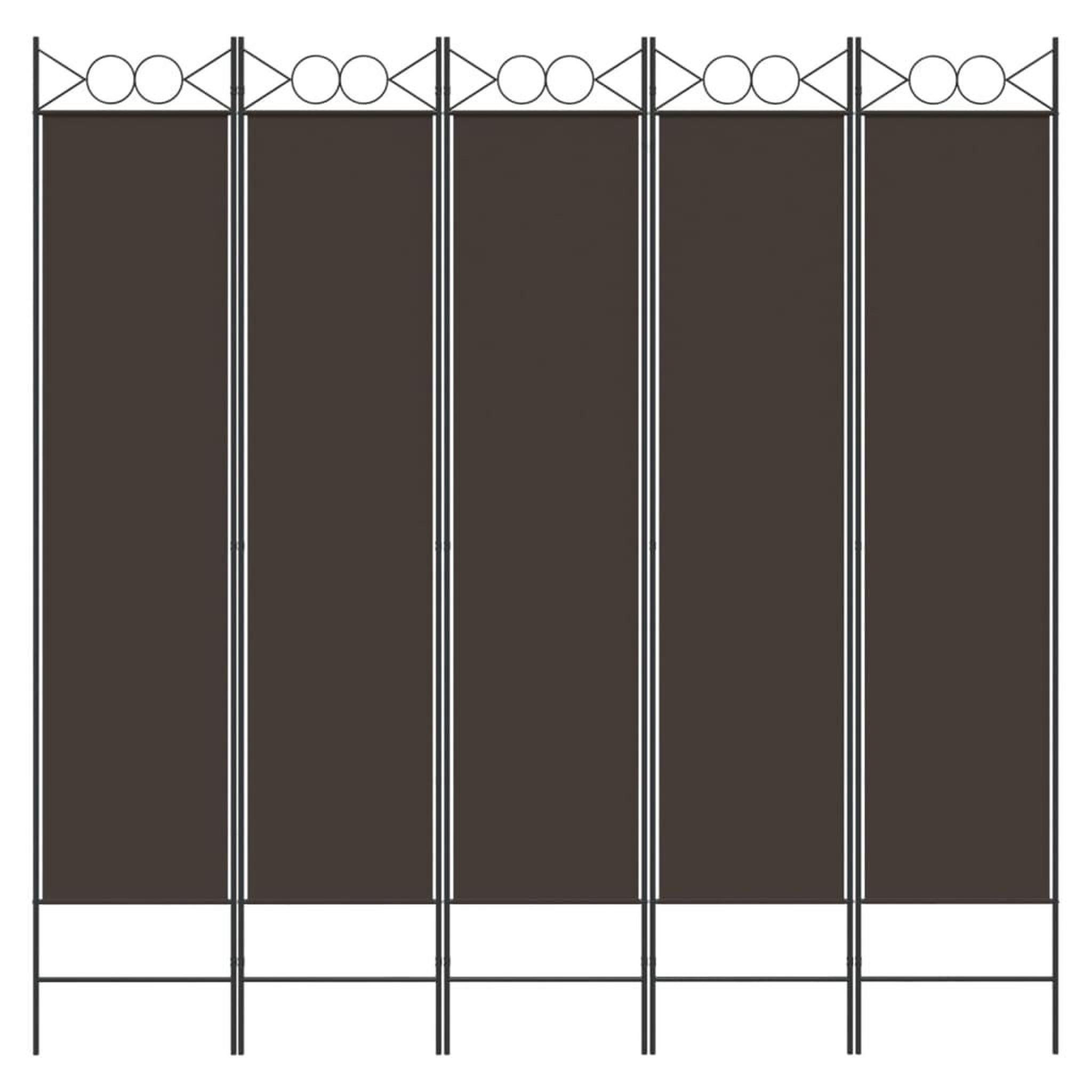 Voir la diapositive 4 : VIDAXL Cloison de separation 5 panneaux marron 200x200 cm tissu