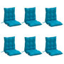 Voir la diapositive 3 : VIDAXL Coussins de chaise a dossier bas lot de 6 bleu clair